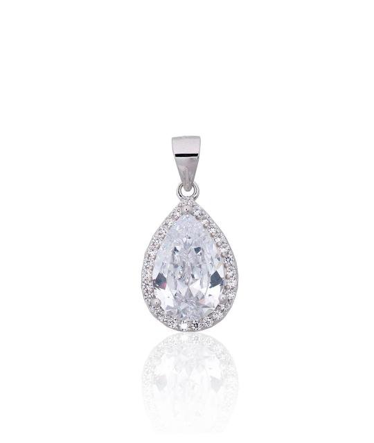 Silver pendant, Silver 925°, Rhodium (Plating), Zirkons