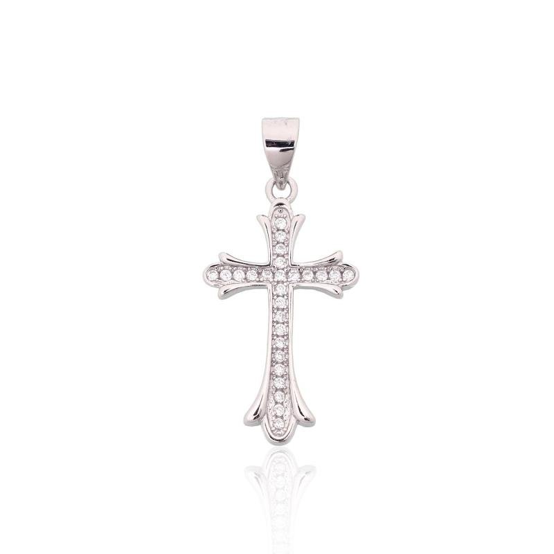 Silver pendant, Silver 925°, Rhodium (Plating), Zirkons