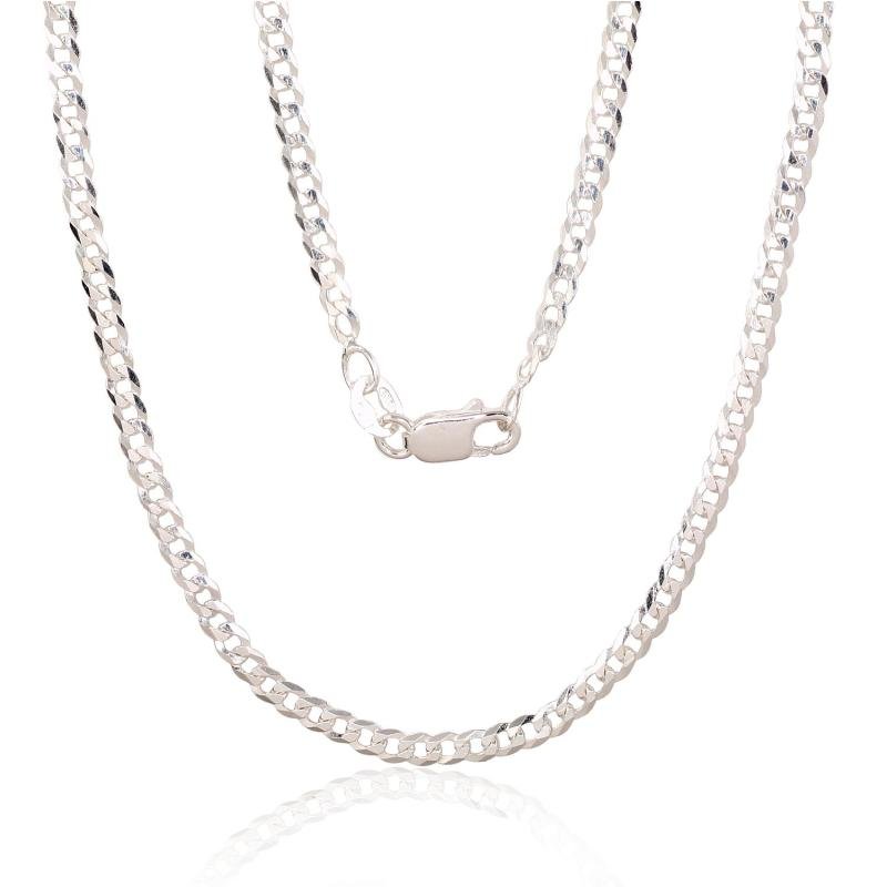 Silver chain Curb 2.5 mm, diamond cut, Silver 925°