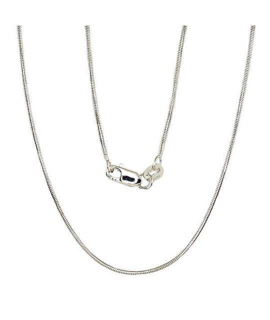 Silver chain Snake 1 mm, Silver 925°, Rhodium (Plating)