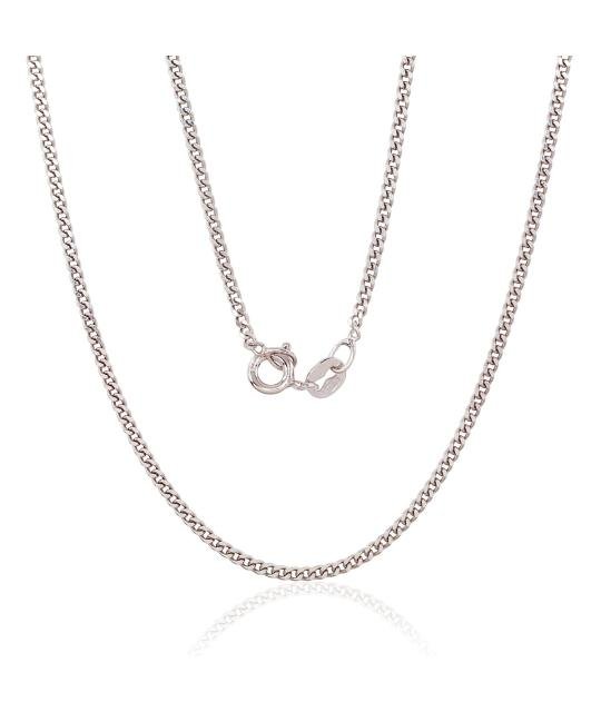 Silver chain Curb 2 mm, diamond cut, Silver 925°, Rhodium (Plating)