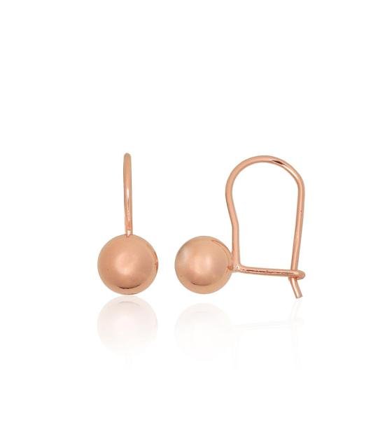 Silver hook earrings, Silver 925°, red gold (Plating)