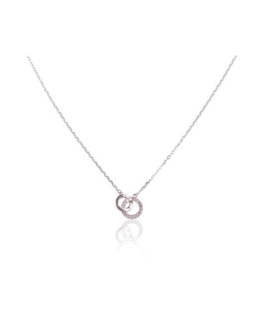Silver necklace, Silver 925°, Rhodium (Plating), Zirkons