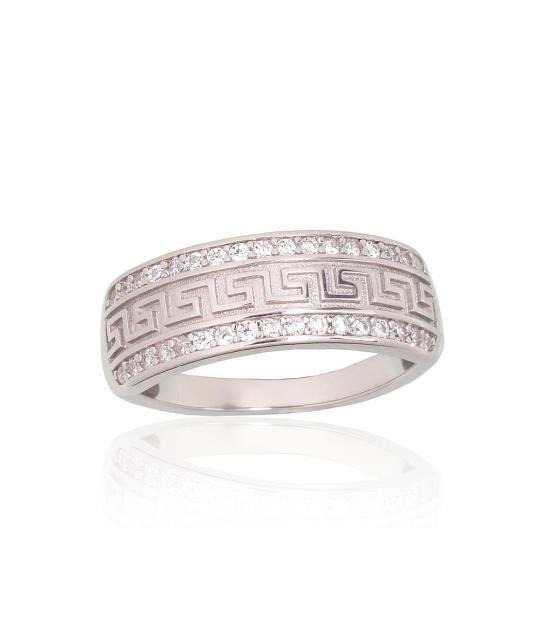 Silver ring, Silver 925°, Rhodium (Plating), Zirkons