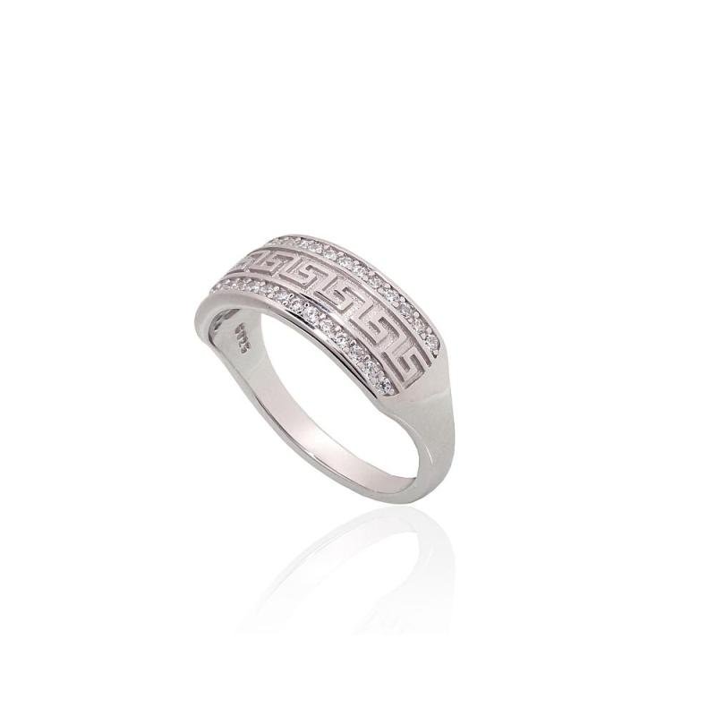 Silver ring, Silver 925°, Rhodium (Plating), Zirkons