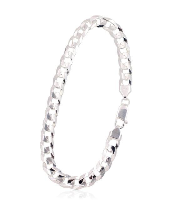 Silver chain Curb 6.9 mm, diamond cut, Silver 925°