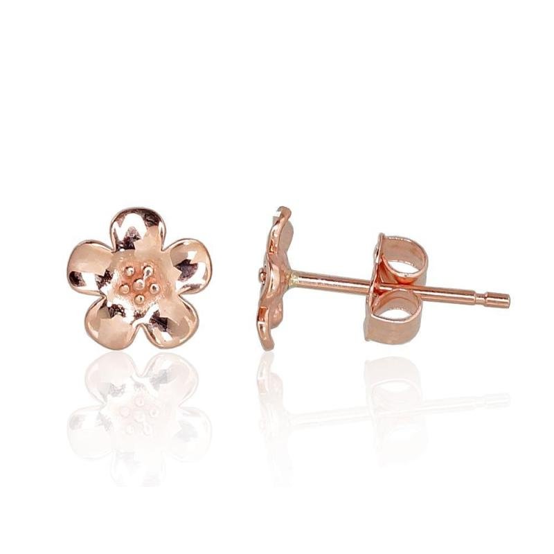 Gold classic studs earrings, Red Gold 585°