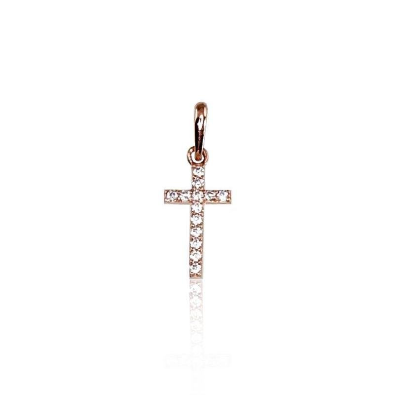 Gold pendant, Red Gold 585°, Zirkons