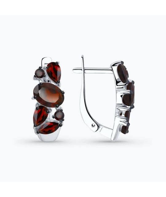 Silver Earrings Sokolov with Garnets