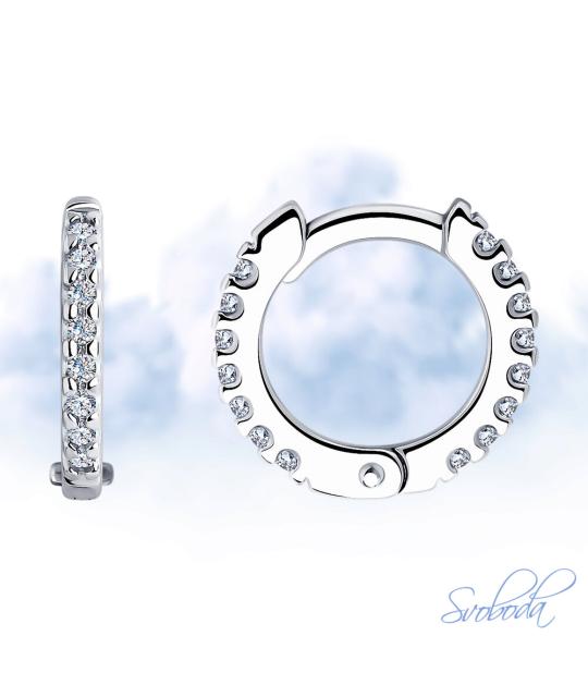 Silver Earrings Sokolov with Cubic Zirconia