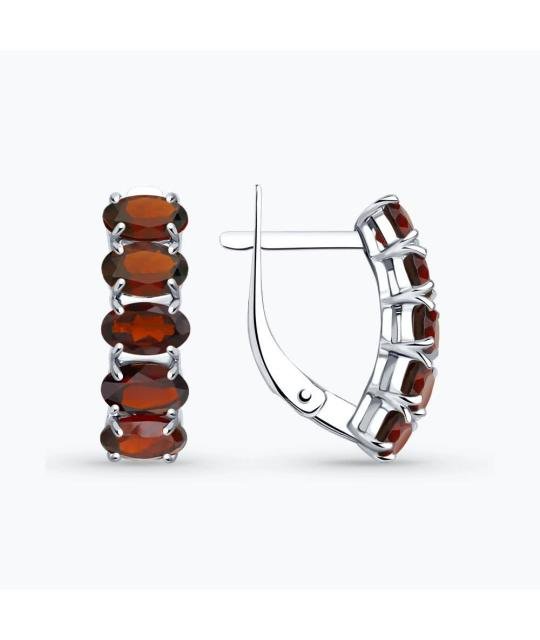 Silver Earrings Sokolov with Garnets