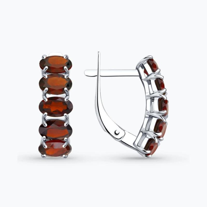 Silver Earrings Sokolov with Garnets