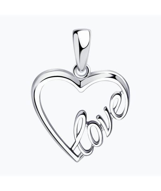 Silver Pendant Diamant, Heart