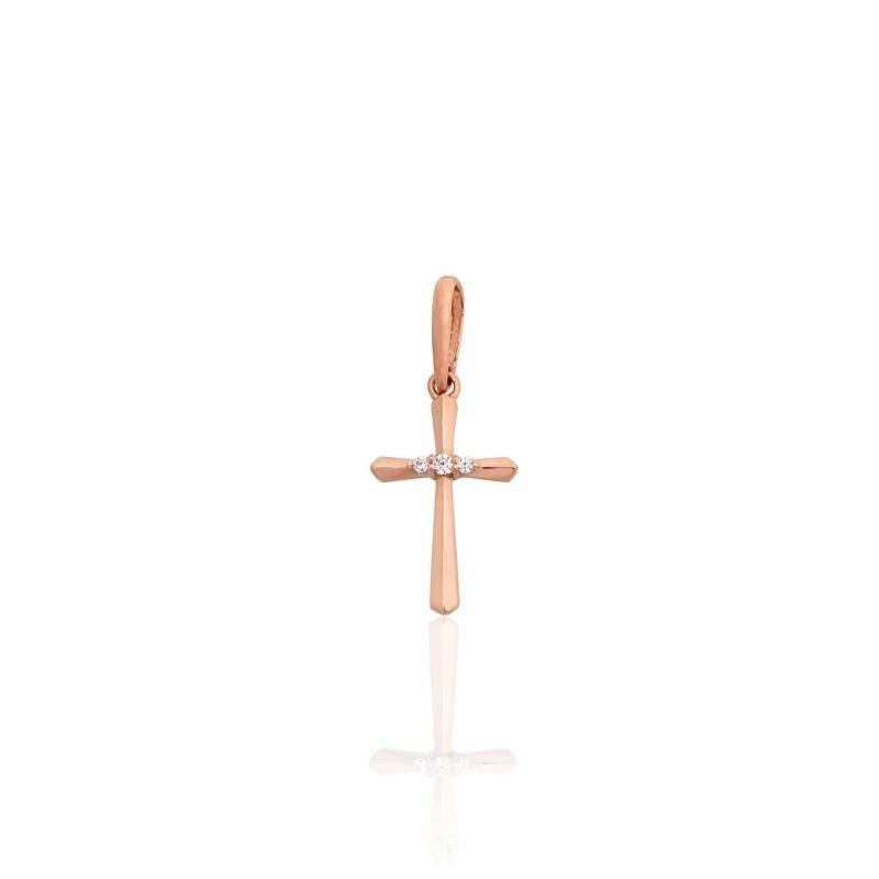 Gold pendant, Red Gold 585°, Zirkons