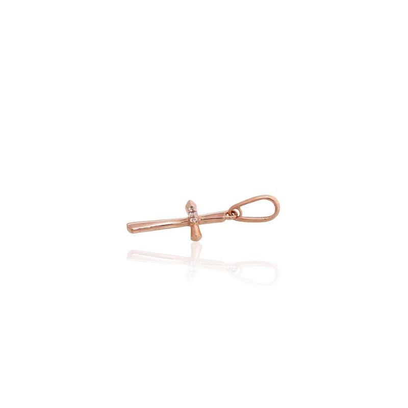 Gold pendant, Red Gold 585°, Zirkons