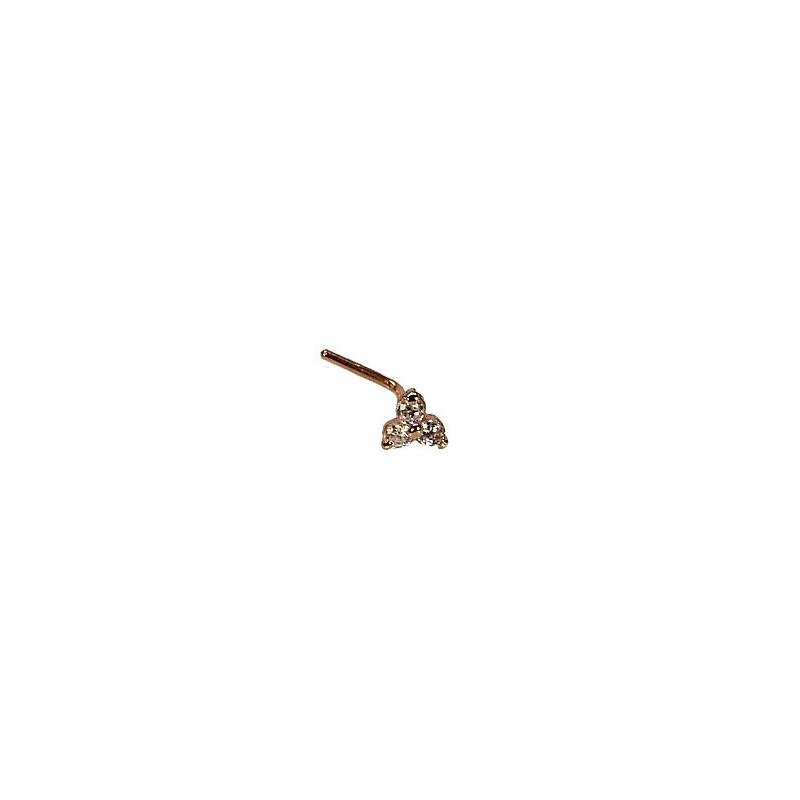 Kuldpiercing ninale, Punane Kuld 585°, Tsirkonid