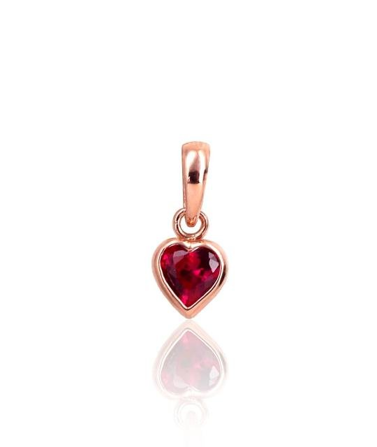 Gold pendant, Red Gold 585°, Zirkons