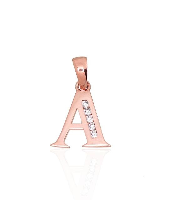 Gold pendant, Red Gold 585°, Zirkons