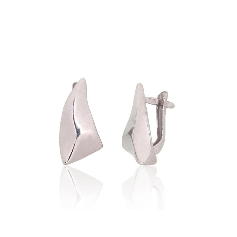 Silver earrings with 'english' lock, Silver 925°, Rhodium (Plating)