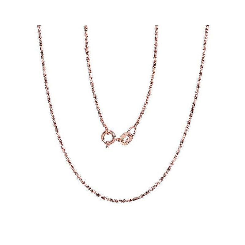 Sidabrinė grandinėlė Rope 1, 1 mm, Sidabras 925°, raudonas auksas (padengti)