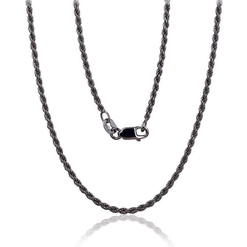Silver chain Rope 2 mm, Silver 925°, Rhodium (Plating)