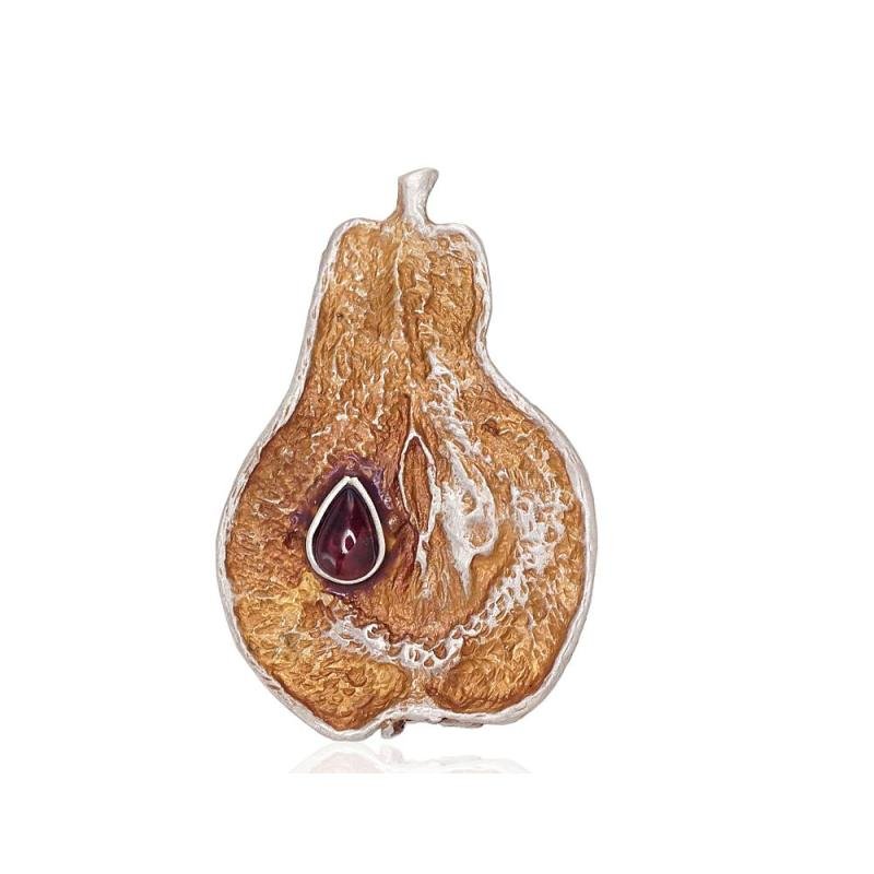 Серебряная брошь, Серебро 925°, оксид (покрытие), 