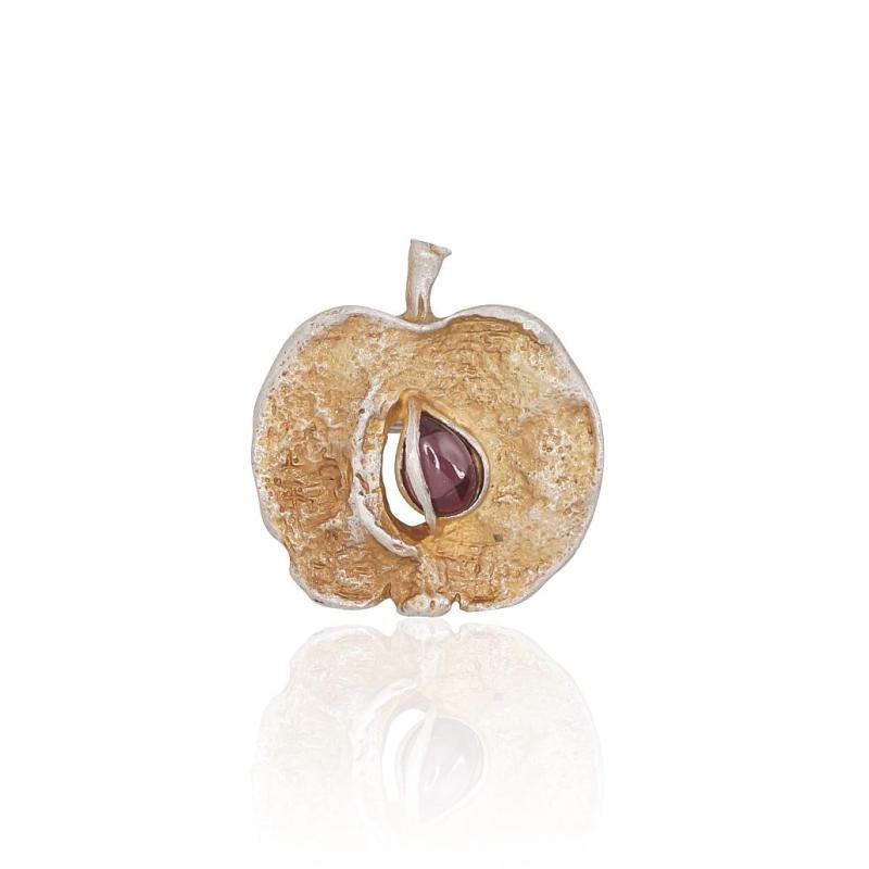 Серебряная брошь, Серебро 925°, оксид (покрытие), 