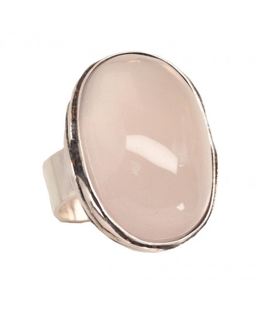Silver ring, Silver 925°, oxide (Plating), Pink Quarz